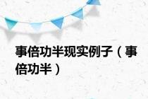 事倍功半现实例子（事倍功半）