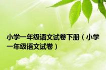 小学一年级语文试卷下册（小学一年级语文试卷）