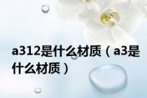 a312是什么材质（a3是什么材质）