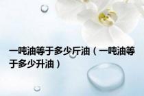 一吨油等于多少斤油（一吨油等于多少升油）