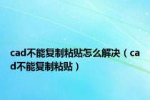 cad不能复制粘贴怎么解决（cad不能复制粘贴）