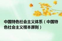 中国特色社会主义体系（中国特色社会主义根本原则）