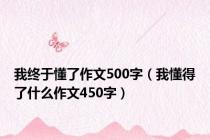 我终于懂了作文500字（我懂得了什么作文450字）