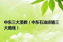 中东三大圣教（中东石油运输三大路线）