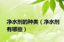 净水剂的种类（净水剂有哪些）