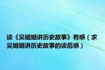 读《吴姐姐讲历史故事》有感（求吴姐姐讲历史故事的读后感）