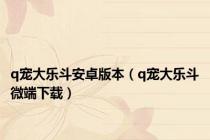 q宠大乐斗安卓版本（q宠大乐斗微端下载）