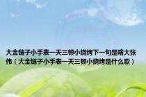 大金链子小手表一天三顿小烧烤下一句是啥大张伟（大金链子小手表一天三顿小烧烤是什么歌）