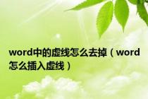 word中的虚线怎么去掉（word怎么插入虚线）
