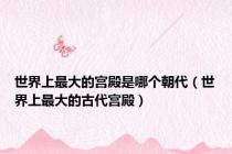 世界上最大的宫殿是哪个朝代（世界上最大的古代宫殿）