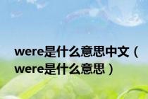 were是什么意思中文（were是什么意思）