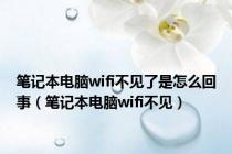 笔记本电脑wifi不见了是怎么回事（笔记本电脑wifi不见）