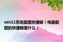 win11系统截图快捷键（电脑截图的快捷键是什么）