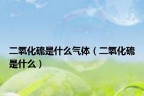 二氧化硫是什么气体（二氧化硫是什么）