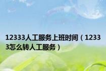 12333人工服务上班时间（12333怎么转人工服务）