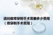 请问做肾穿刺手术需要多少费用（肾穿刺手术费用）