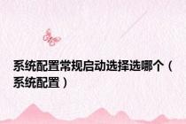 系统配置常规启动选择选哪个（系统配置）