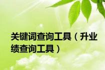 关键词查询工具（升业绩查询工具）