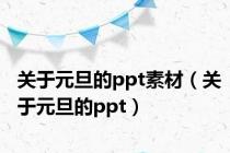 关于元旦的ppt素材（关于元旦的ppt）