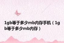 1gb等于多少mb内存手机（1gb等于多少mb内存）