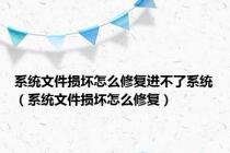 系统文件损坏怎么修复进不了系统（系统文件损坏怎么修复）