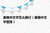 表格中文字怎么换行（表格中文字竖排）