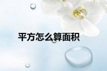 平方怎么算面积