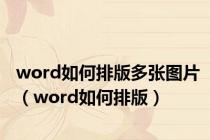 word如何排版多张图片（word如何排版）