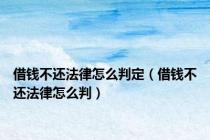 借钱不还法律怎么判定（借钱不还法律怎么判）