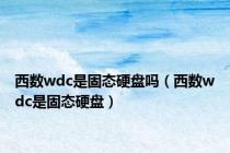 西数wdc是固态硬盘吗（西数wdc是固态硬盘）