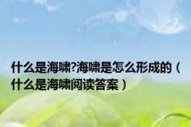 什么是海啸?海啸是怎么形成的（什么是海啸阅读答案）