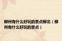 柳州有什么好玩的景点柳北（柳州有什么好玩的景点）