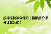 投标报价怎么评分（投标报价评分计算公式）