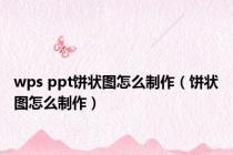 wps ppt饼状图怎么制作（饼状图怎么制作）