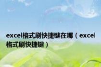 excel格式刷快捷键在哪（excel格式刷快捷键）