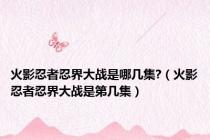 火影忍者忍界大战是哪几集?（火影忍者忍界大战是第几集）