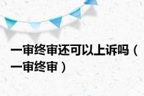 一审终审还可以上诉吗（一审终审）