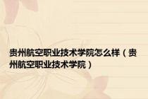 贵州航空职业技术学院怎么样（贵州航空职业技术学院）