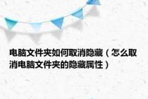 电脑文件夹如何取消隐藏（怎么取消电脑文件夹的隐藏属性）