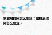 家庭局域网怎么组建（家庭局域网怎么建立）