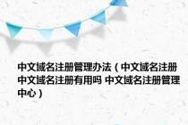 中文域名注册管理办法（中文域名注册 中文域名注册有用吗 中文域名注册管理中心）
