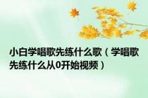 小白学唱歌先练什么歌（学唱歌先练什么从0开始视频）