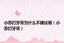 小苏打牙膏为什么不建议用（小苏打牙膏）