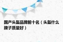 国产头盔品牌前十名（头盔什么牌子质量好）
