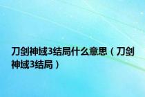 刀剑神域3结局什么意思（刀剑神域3结局）