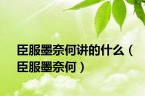 臣服墨奈何讲的什么（臣服墨奈何）