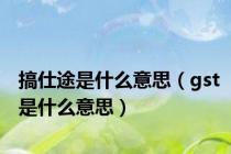 搞仕途是什么意思（gst是什么意思）
