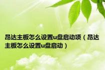 昂达主板怎么设置u盘启动项（昂达主板怎么设置u盘启动）