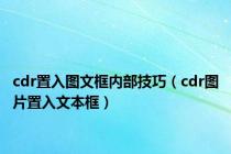cdr置入图文框内部技巧（cdr图片置入文本框）