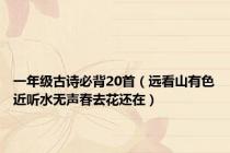 一年级古诗必背20首（远看山有色近听水无声春去花还在）